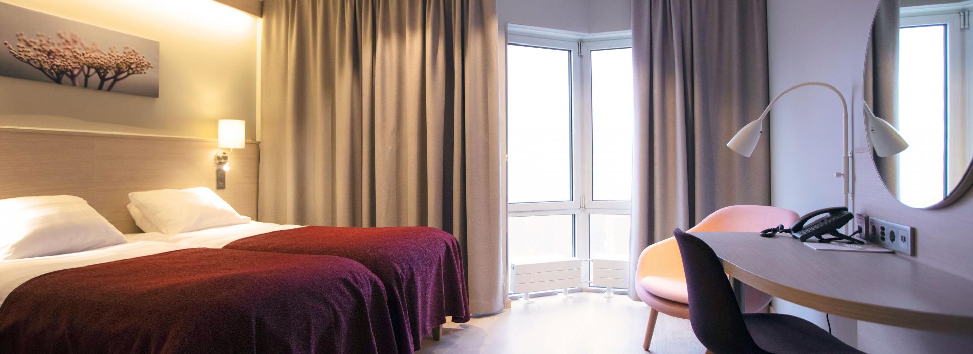 Nyrenoverade rum på Park Alandia Hotell i Mariehamn